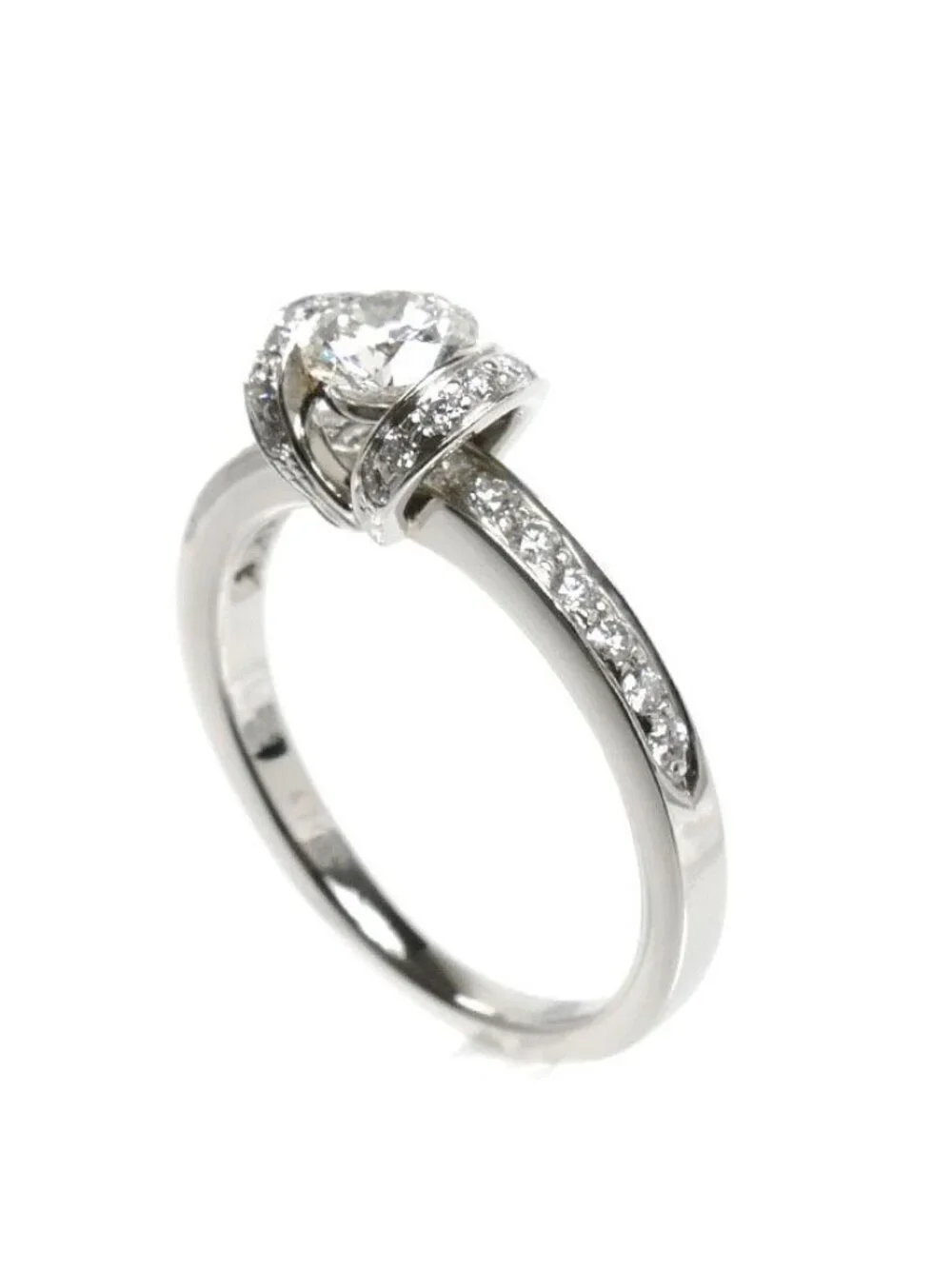 Tiffany & Co Platinum Ribbon Engagement Ring Diamond Vintage